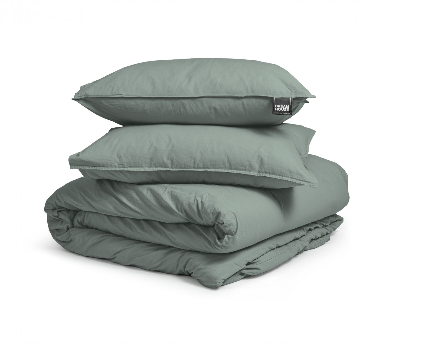 Dekbedovertrek Stone Washed - 100% Natuurlijk - Groen - 240x220cm