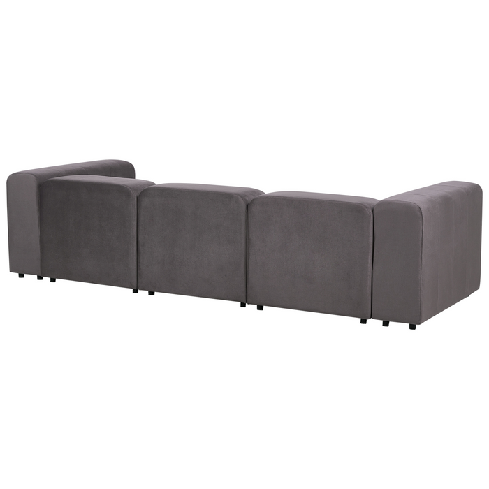 Beliani - FALSTERBO - Modulaire driezitsbank - Donkergrijs - Fluweel