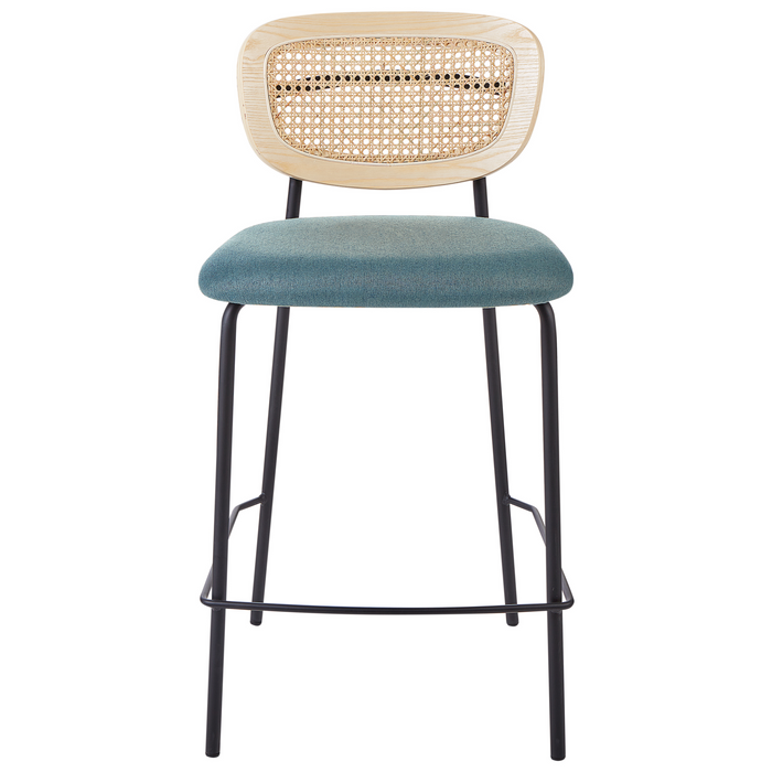 Beliani - MAYETTA - Barkruk set van 2 - Blauwgroen - Polyester