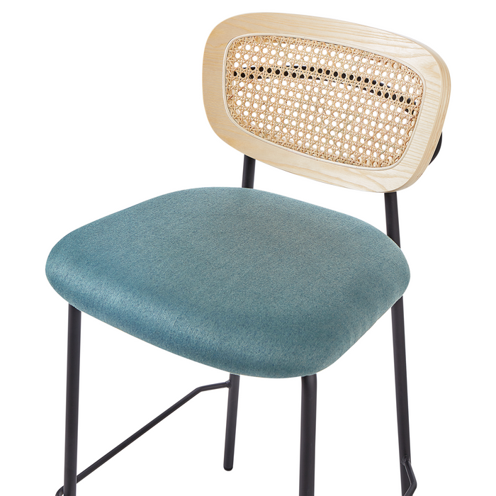 Beliani - MAYETTA - Barkruk set van 2 - Blauwgroen - Polyester