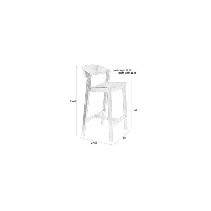 Housecraft Living Wooz Barkruk Eikenhout Bruin