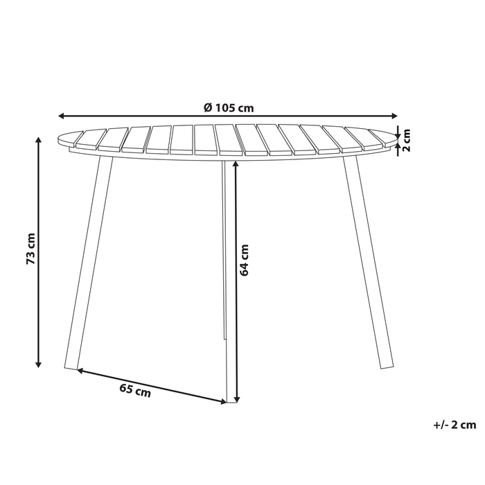 Beliani-CAVOLI -Tuintafel-Lichte houtkleur-105 x 105 cm-Kunsthout