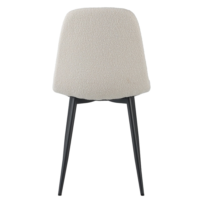 by fonQ basic Sweep Eetkamerstoel Bouclé - Set van 4 - Crème