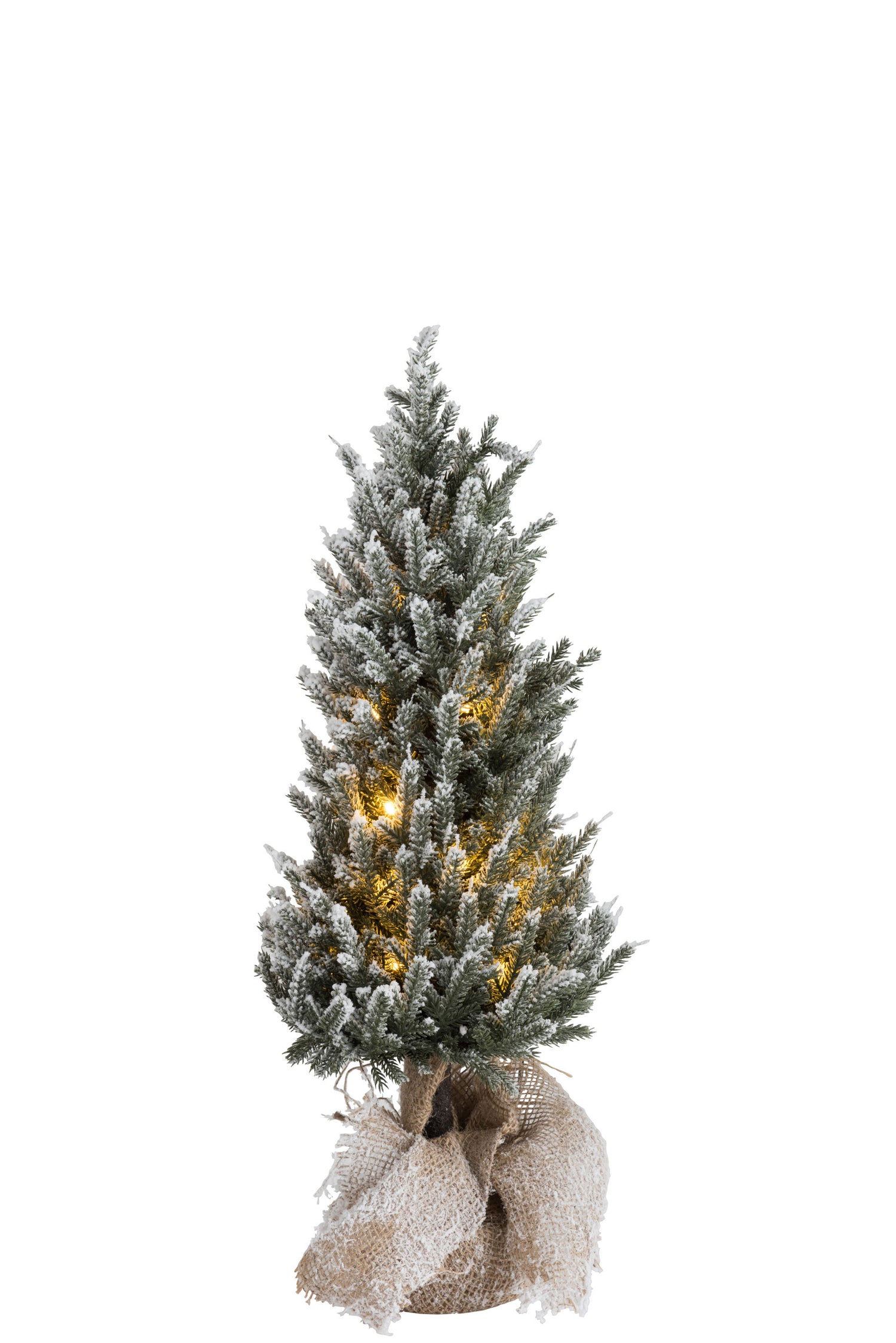 J-Line decoratie kerstboom Besneeuwd + pot - jute|kunststof
