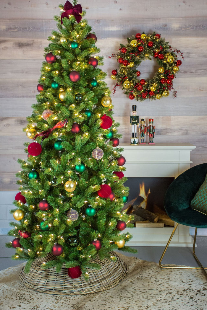 Poly Bayberry Slim verlichte kunstkerstboom - 228 cm - Groen - Ø109 cm