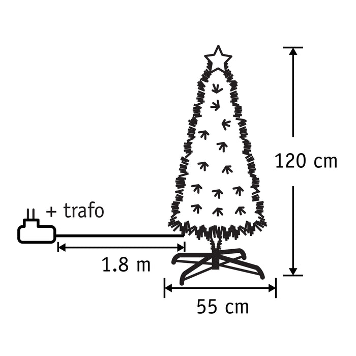 Luca Lighting Mercury Kunstkerstboom met Fibre Optic Verlichting