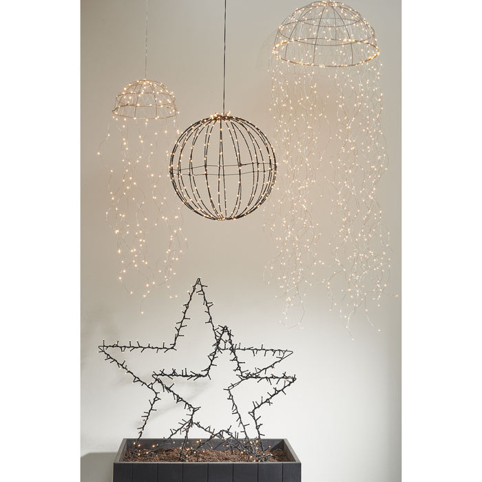 Luca Lighting Kerstverlichting Bal met Warm Witte LED - Ø60 cm - Zwart
