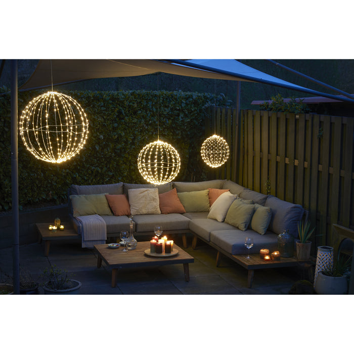 Luca Lighting Kerstverlichting Bal met Warm Witte LED - Ø60 cm - Zwart