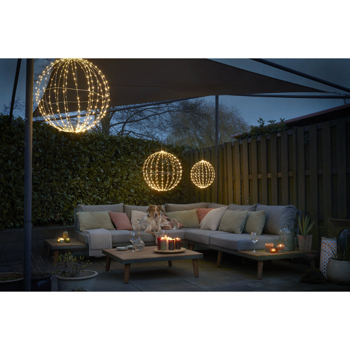 Luca Lighting Kerstverlichting Bal met Warm Witte LED - Ø60 cm - Zwart