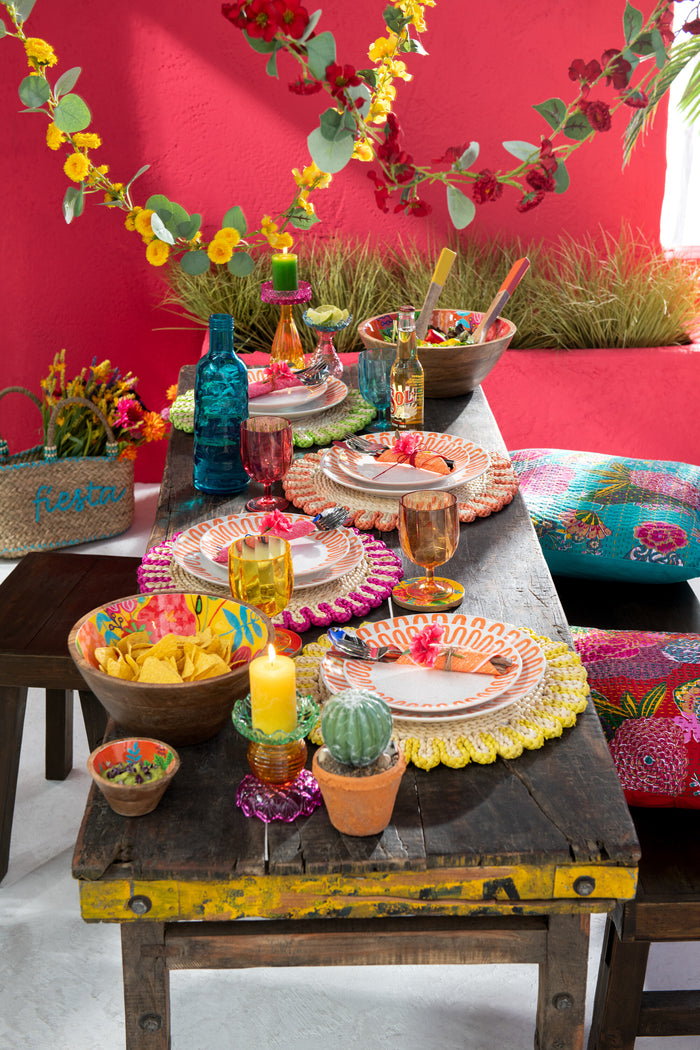 J-Line Slinger Bloemen + Blaadjes - kunststof - rood|groen - 2 stuks