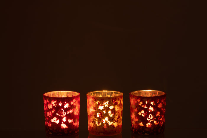 J-Line Slinger Bloemen + Blaadjes - kunststof - rood|groen - 2 stuks