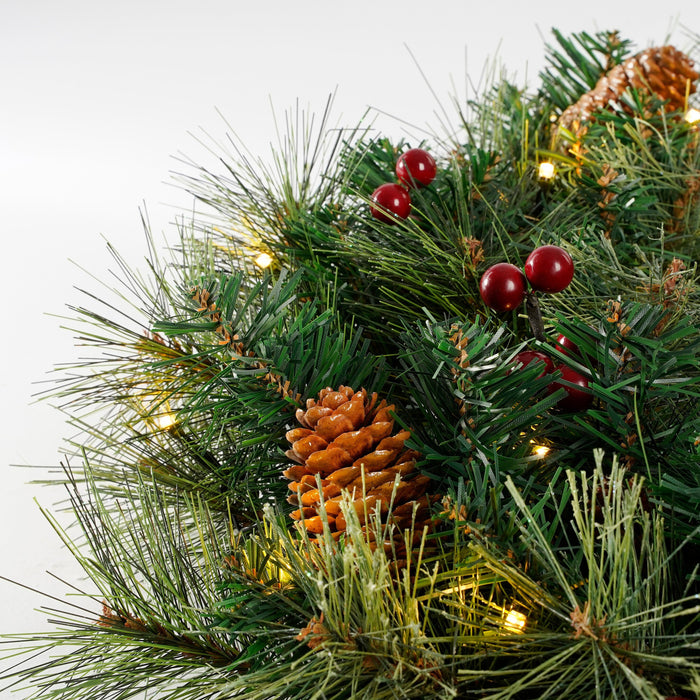 Black Box Trees Warth Kerstkrans met LED en Decoratie - Ø60 cm - Groen