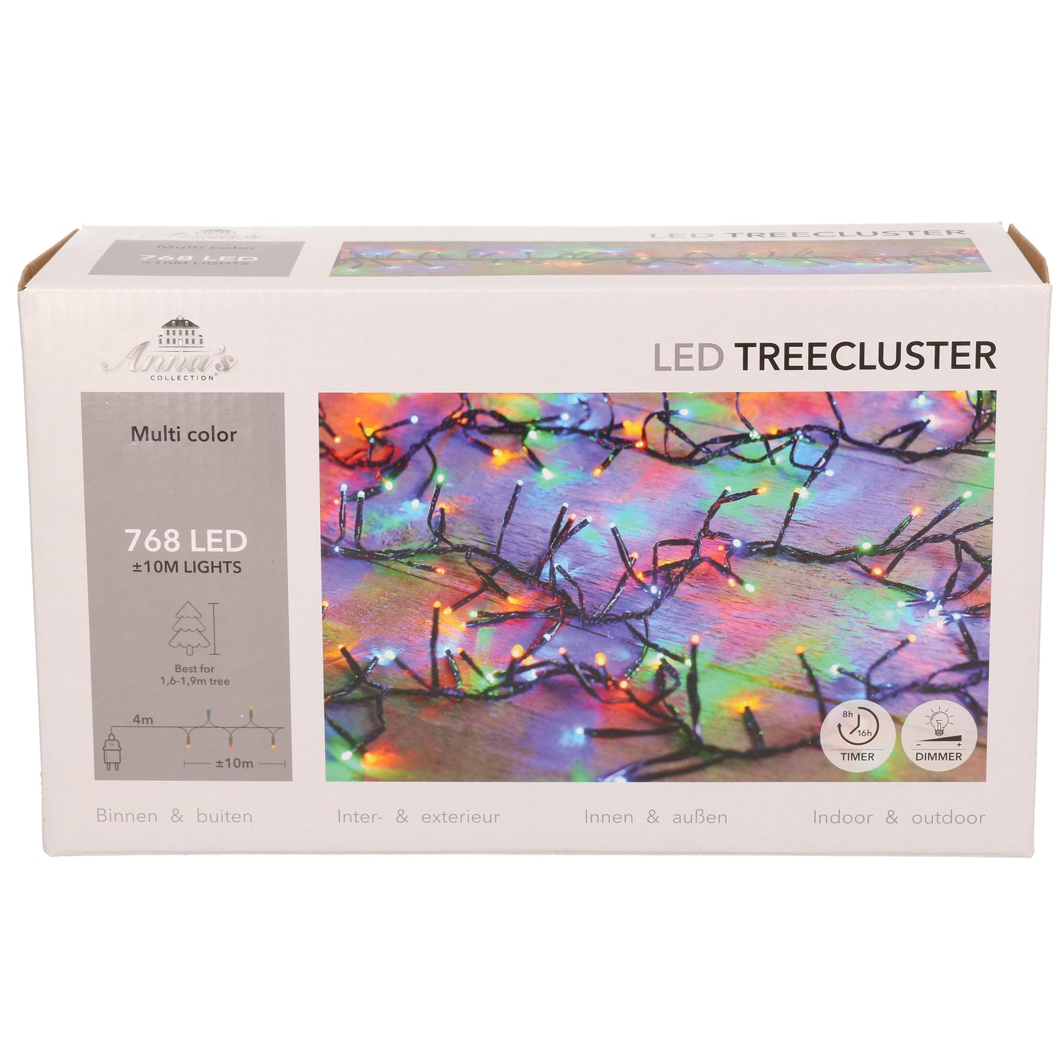 Anna's Collection Kerstverlichting - gekleurd - timer - 10 m