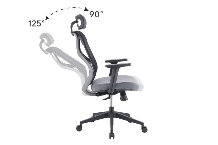 Feel Home - Ergonomische Bureaustoel Verstelbaar - Zwart|Grijs