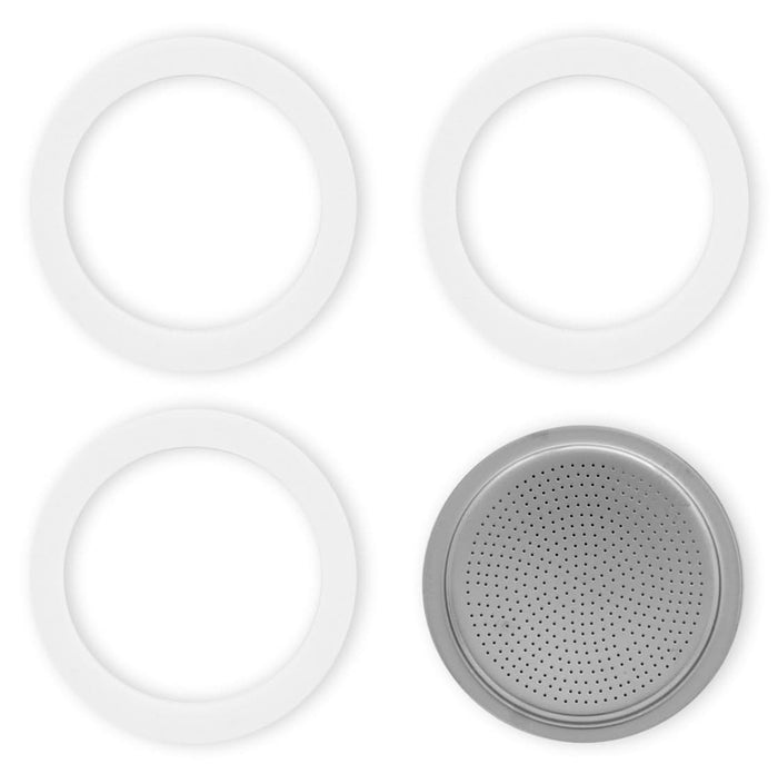 Bialetti ALU Filterplaatje + 3 rubber ringen 9 kops