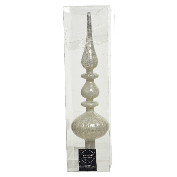 Decoris Kerstboompiek - antiek wit - 35 cm