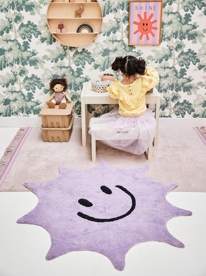 Tapis Petit Sunny vloerkleed Ø120 paars Annet Weelink Design