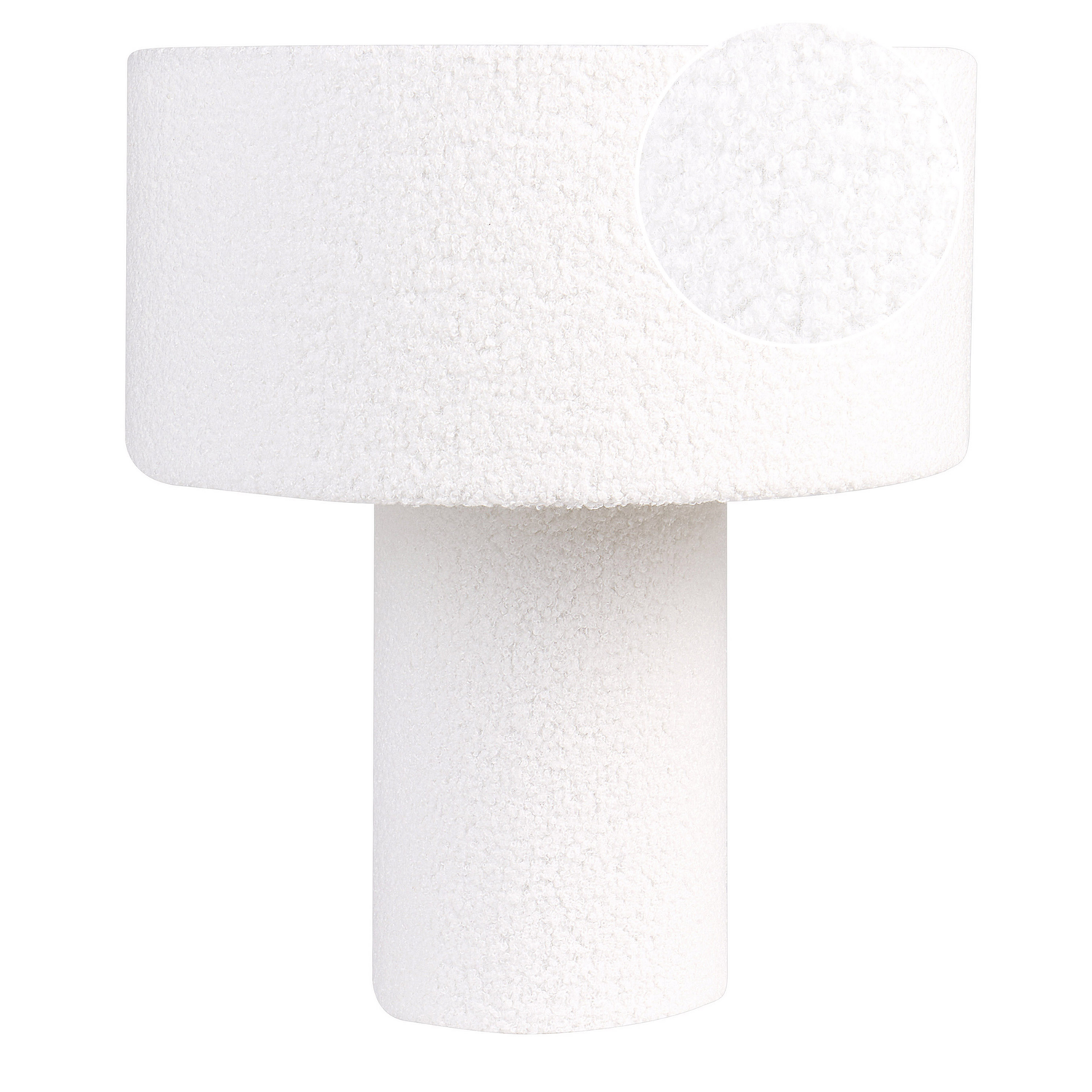 Beliani - LALANA - Tafellamp - Wit - Bouclé