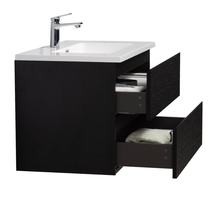 Badplaats Badkamermeubel Set Angela 80cm - Zwart Houtnerf