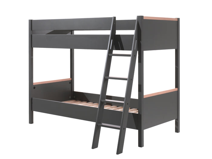 Vipack London Stapelbed 90 x 200 cm - Antraciet