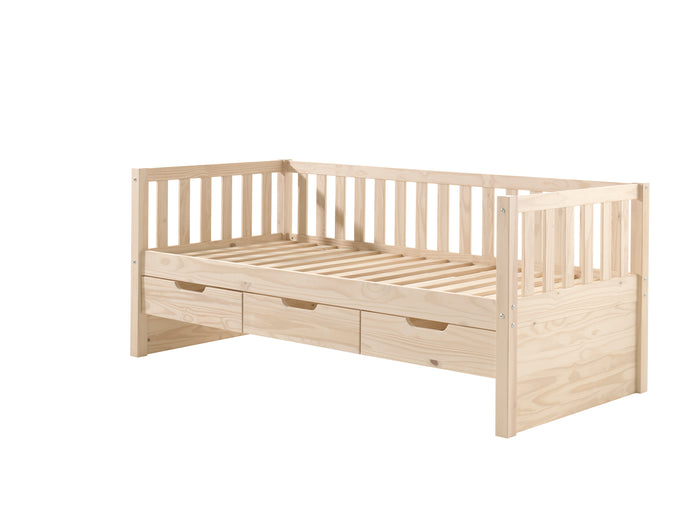 Vipack Fritz Kajuitbed met 3 Laden 90 x 200 cm - Milky Pine
