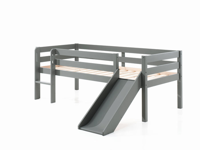 Vipack Pino Halfhoogslaper met Glijbaan 90 x 200 cm - Grijs