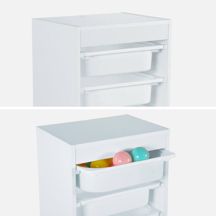 sweeek - Kinder opbergmeubel met 4 opbergbakken (Set van 2)