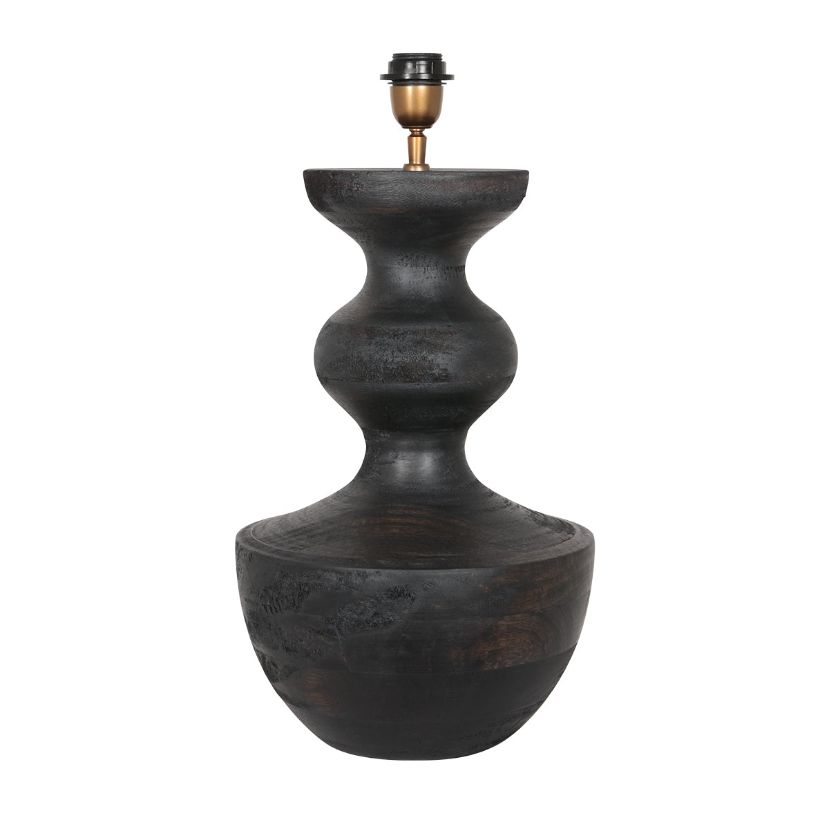 Anne Lighting - tafellamp - Lyons - zwart - hout - Ø 28cm - E27 -