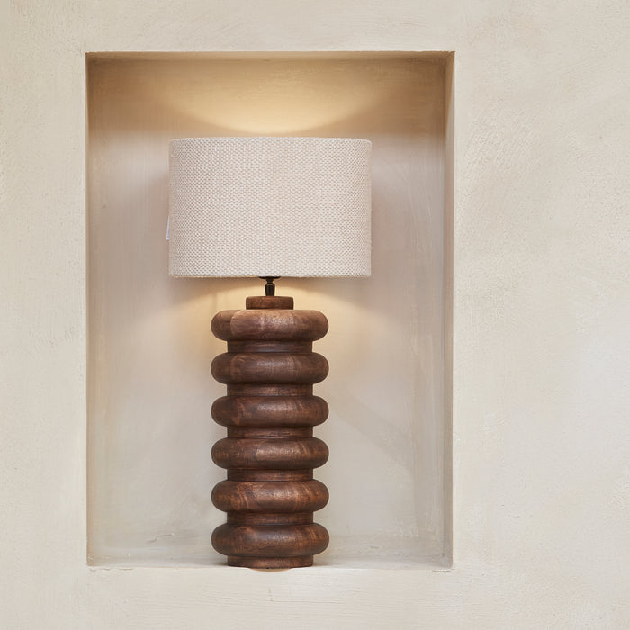 Riviera Maison Lamp Bruin - Bangli - Hout, Metaal (ØxH) 18x49.5