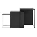 ferm LIVING Cluster Bijzettafel - Zwart - Set van 3