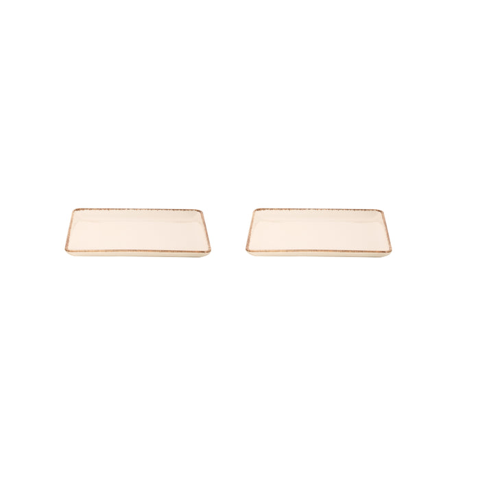 Maastricht Porselein - Akoya - Bord - 2 stuks - 23 x 17 cm - Crème