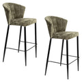 Dutchbone Georgia Kruk Counter| Barkruk Green - Set van 2 - Groen