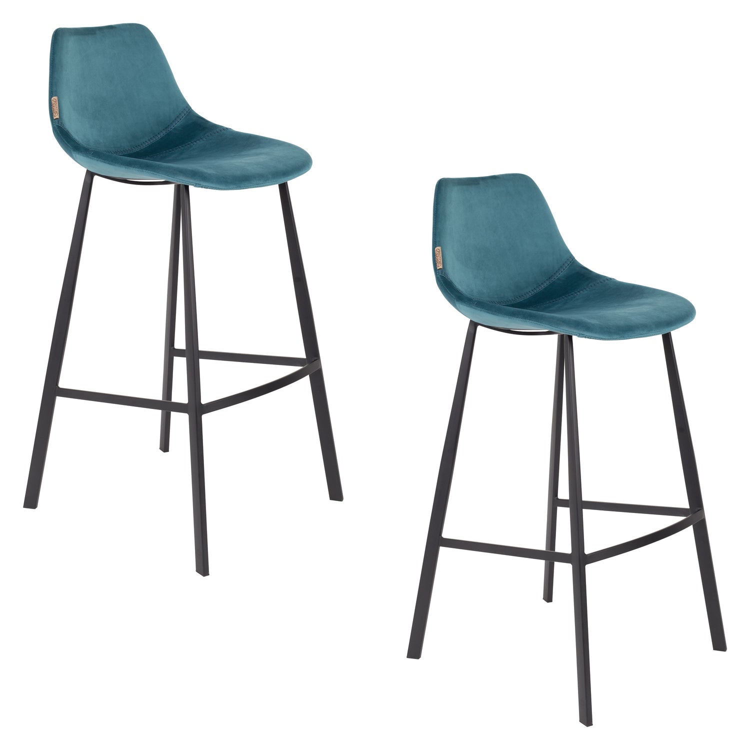 Dutchbone Franky Barkruk Blauw 80 cm - Set van 2
