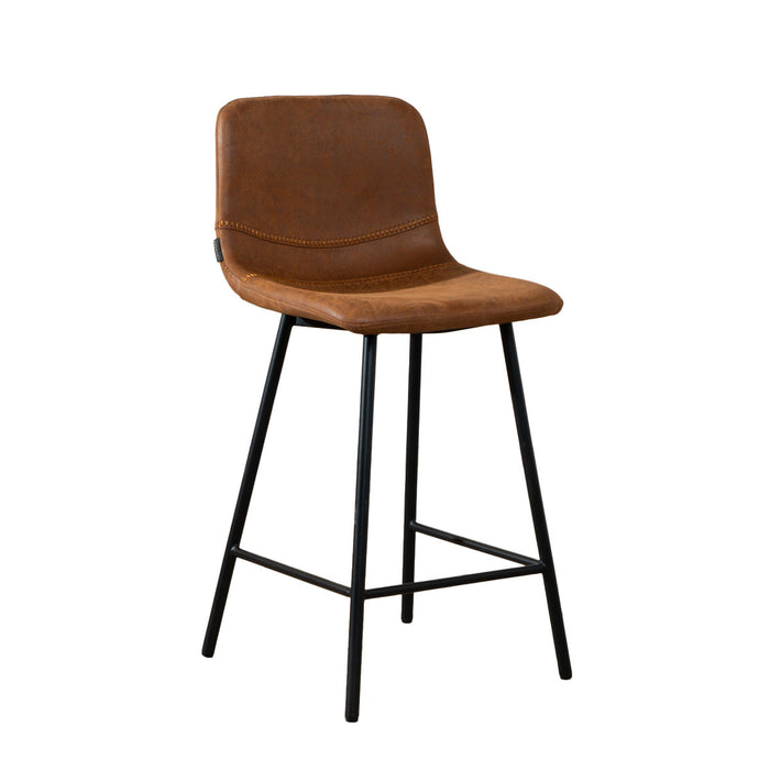 Bronx71 Industriële barkruk Mikky cognac eco-leer 65-78 cm