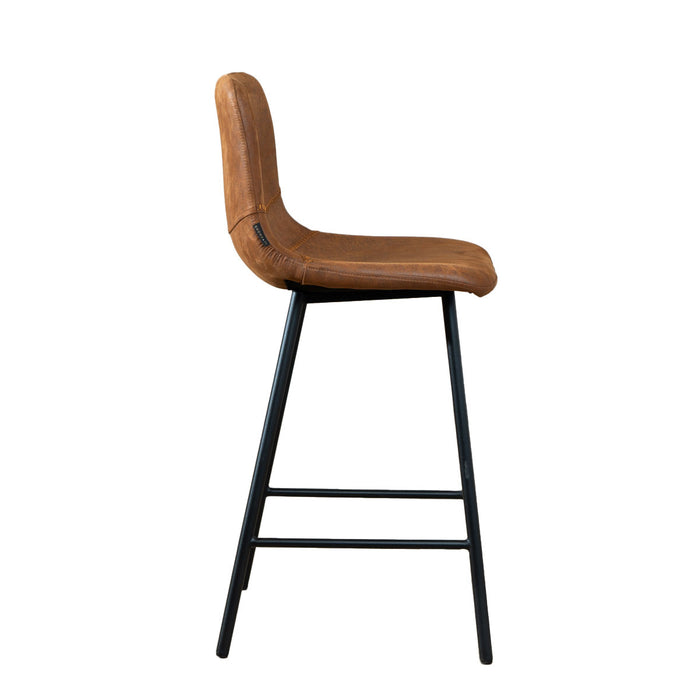 Bronx71 Industriële barkruk Mikky cognac eco-leer 65-78 cm