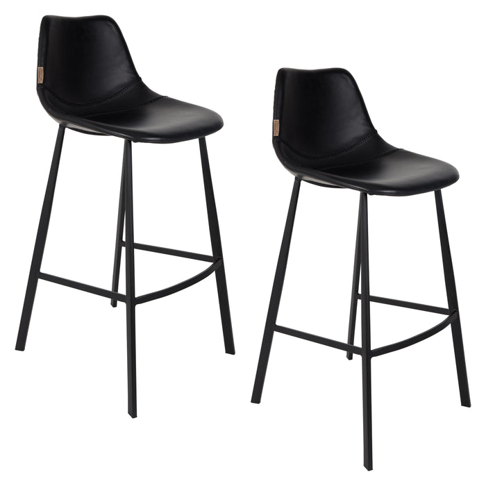 Dutchbone Franky Barkruk Zwart 80 cm - Set van 2