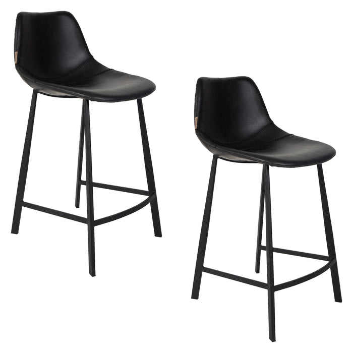 Dutchbone Franky Barkruk Zwart 65 cm - Set van 2