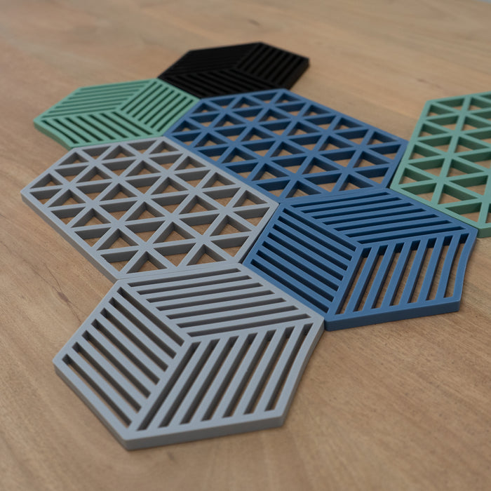 Krumble Siliconen pannenonderzetter Hexagon lang - Grijs