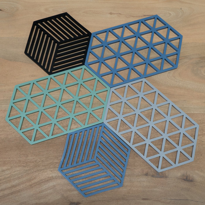 Krumble Siliconen pannenonderzetter Hexagon lang - Grijs