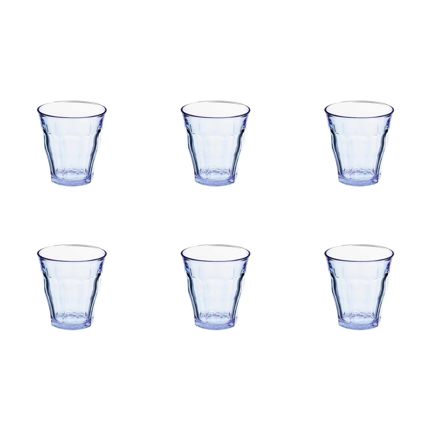 Duralex Picardie Waterglas 22 cl - 8,4cm - 6 stuks - Blauw Glas