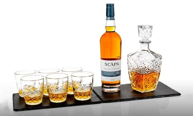 Bormioli Whisky set - 7 delig - 6 glazen - karaf - Dedalo serie