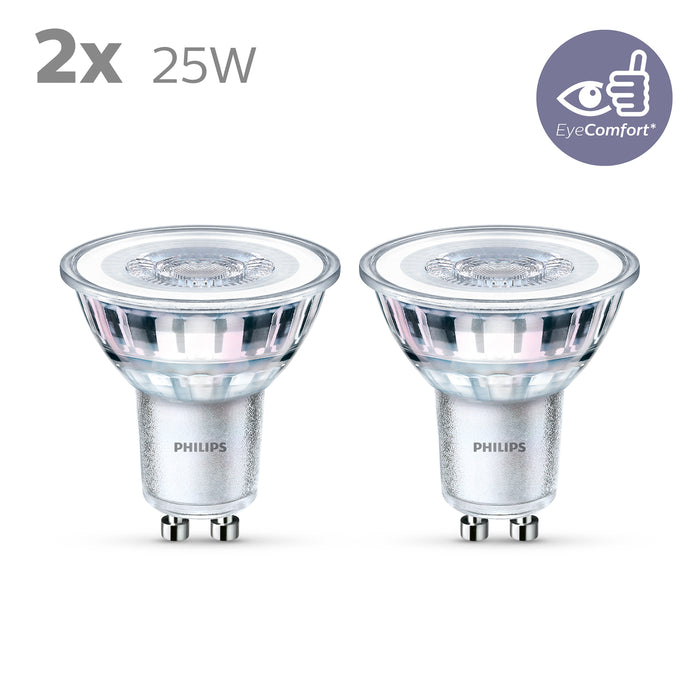 Energiezuinige Philips LED Spot - 25 W - GU10 - warmwit licht - 2 stuks - Bespaar op energiekosten