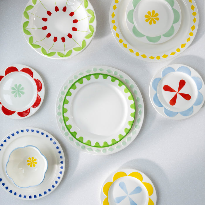&k amsterdam Folk Bord Ø 27,5 cm - Mint - Set van 2