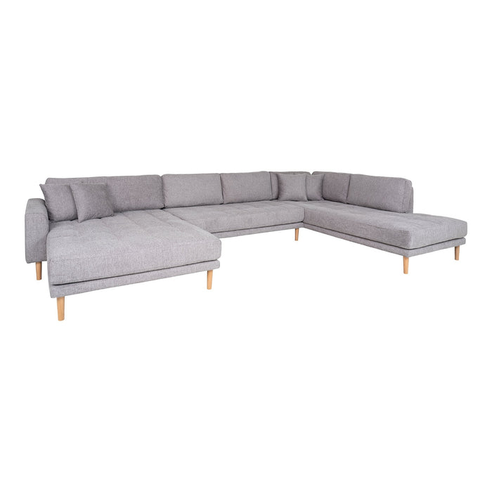 House Nordic - U-Bank Lichtgrijs - Open Einde Links - 370x220x76cm