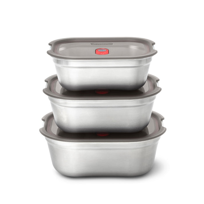 Black+Blum RVS Vershoudbakjes Set - Mix (S|M|L)