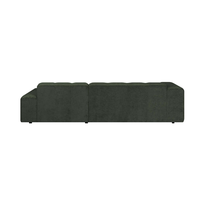 by fonQ Plume 3-zits Hoekbank met Chaise Longue Rechts - Chenille -  Donkergroen