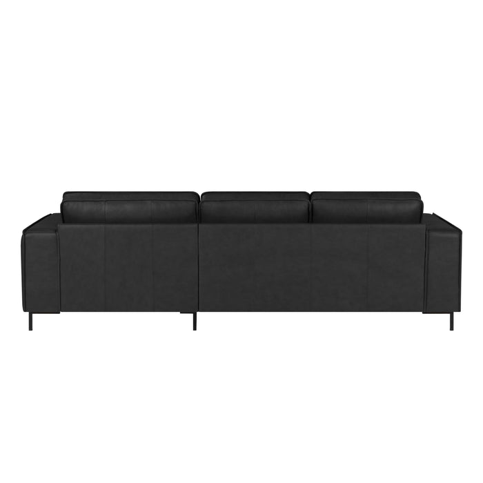 by fonQ Brisk Hoekbank met Chaise Longue Rechts - Buffelleer - Zwart