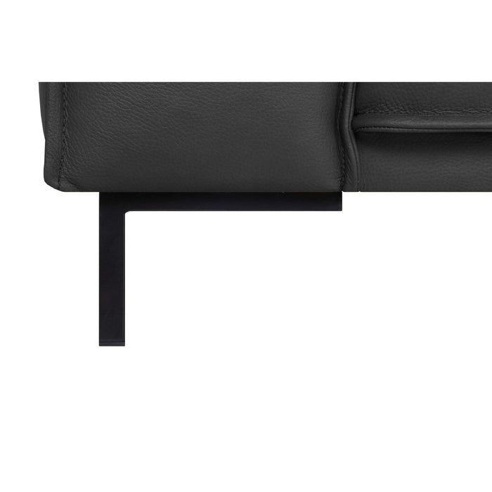 by fonQ Brisk Hoekbank met Chaise Longue Rechts - Buffelleer - Zwart