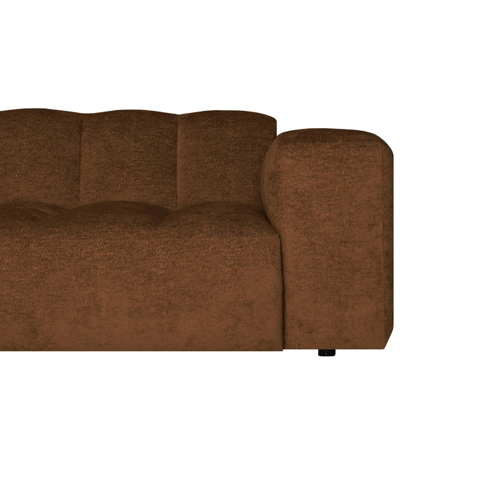 by fonQ Plume 3-zits Hoekbank met Chaise Longue Links - Chenille - Cognac