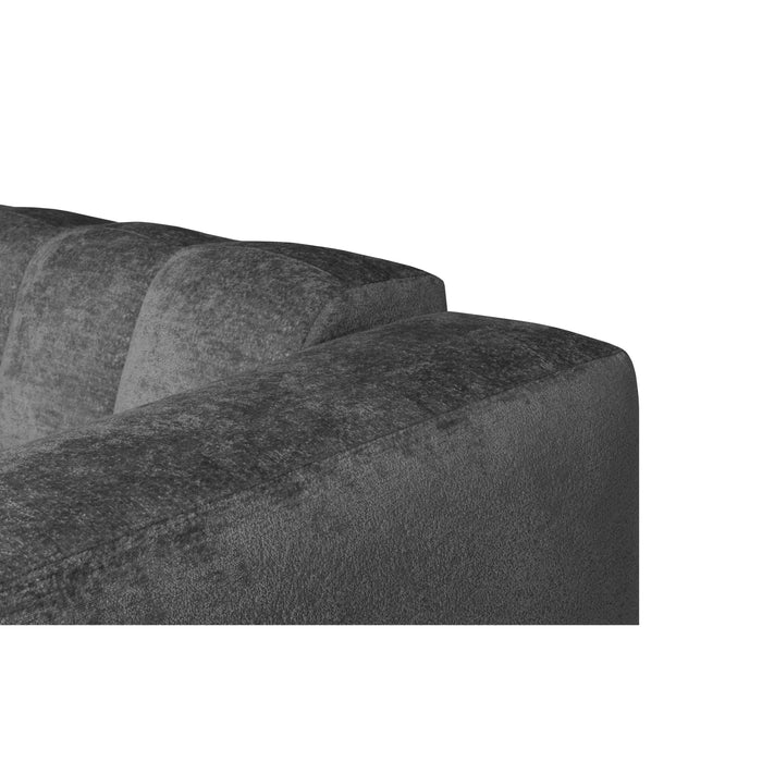 by fonQ  Plume 3-zits Hoekbank met Chaise Longue Links - Chenille - Antraciet